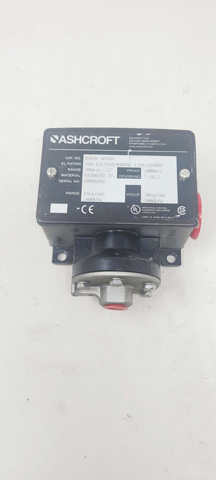 Ashcroft Pressure Switch B424V XCYLM Range: 100psi 15A 125/250/480VAC Used