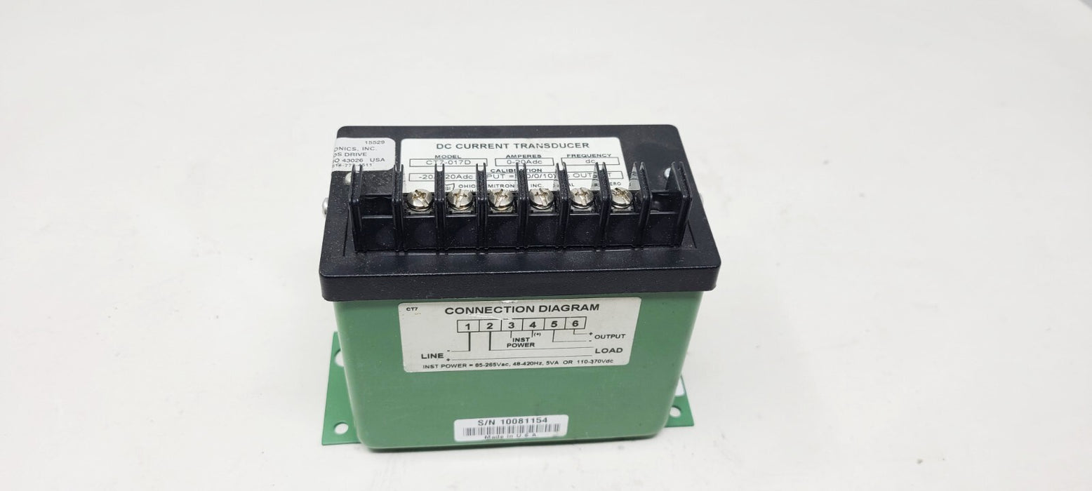 Semitronics DC Current Transducer CT7-017D 0-20AdC Input = 0-10VDC Output