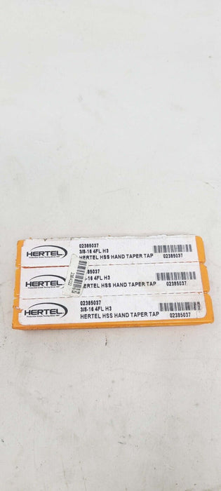 3 PACK - Hertel HSS Hand Taper Tap 3/8-16 4FL H3 02385037