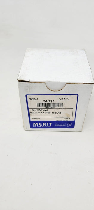Merit 088341 34011 MiniWheel Buffing Wheel XX-250 Diameter 180 GRIT (Pack of 10)