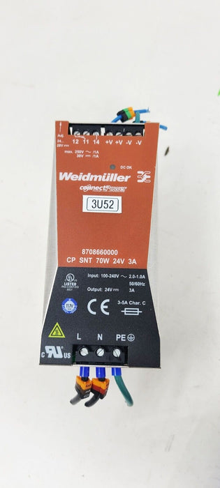 WEIDMULLER DC Power Supply 8708660000 CP SNT 70W 24V 3A