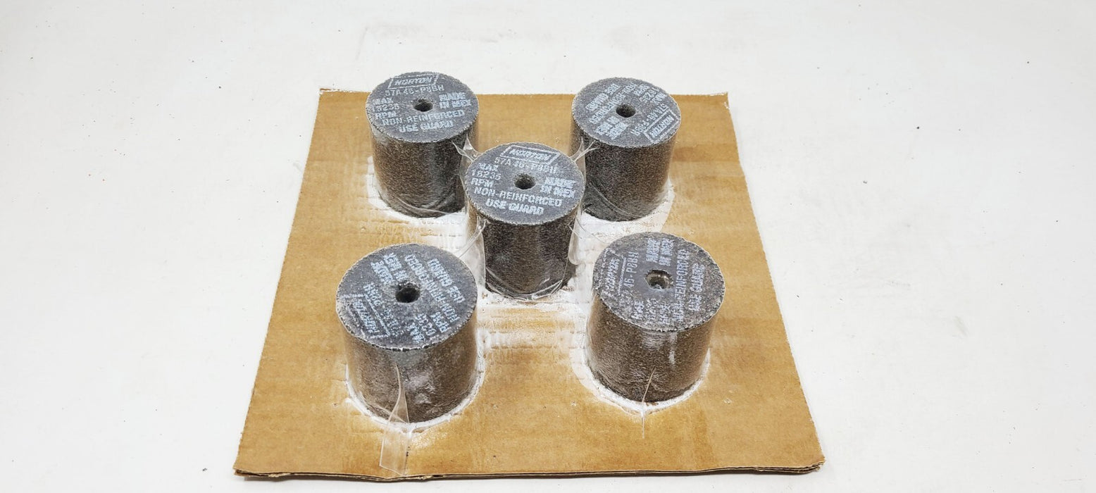 (5 PACK) - Norton Portable Grinding Wheels 2" x 2" x 3/8" 57A46-P8BH