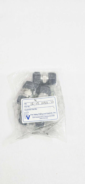 4 PACK - PARKER CPI 12-12 HBZ-SS 3/4IN TUBE UNION