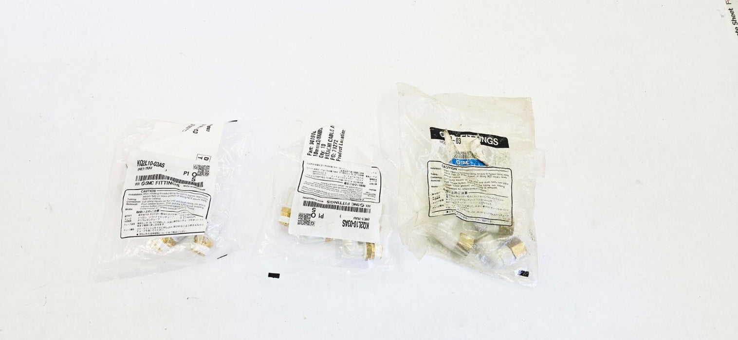 10 PACK - SMC KQ2l10-03AS Union Elbow, Push-To-Connect X Mbspt, 10MM OD, 3/8"