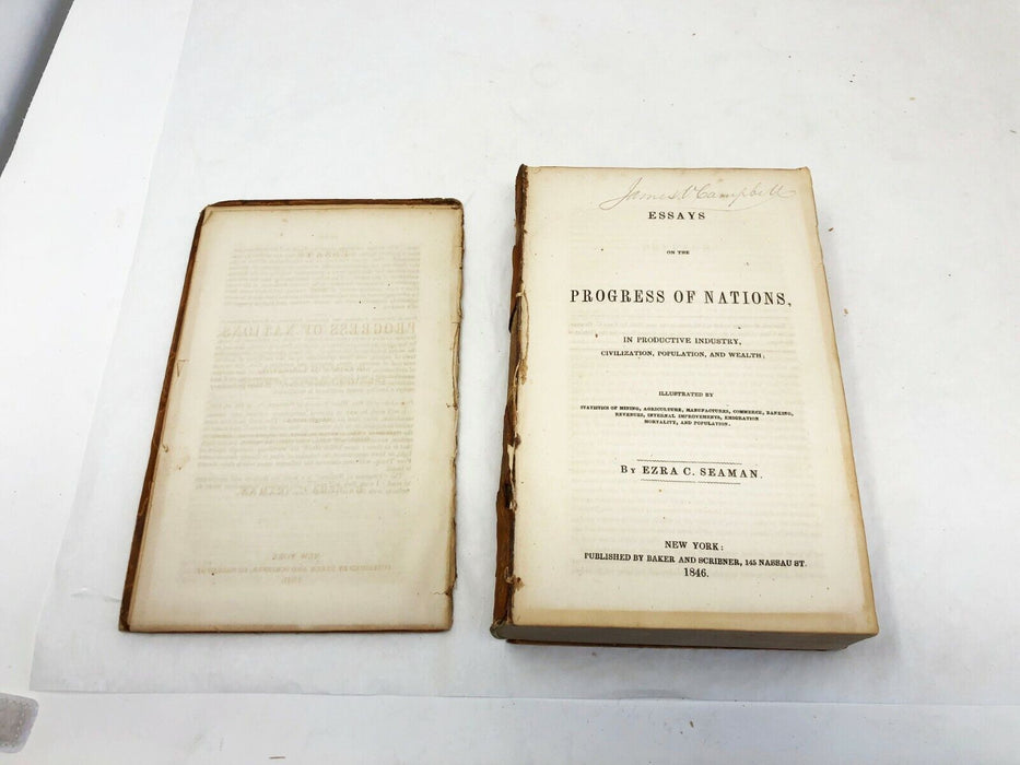 Ezra C Seaman / Essays on the Progress of Nations 1st Ed 1846 / James Campbell