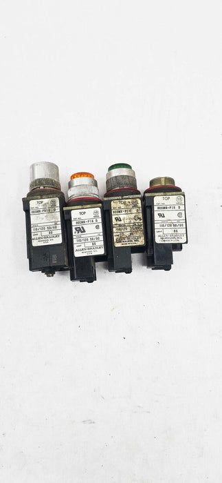 4 PACK - ALLEN-BRADLEY 800MR-P16 & PA16 SER D ILLUMINATED PILOT LIGHT