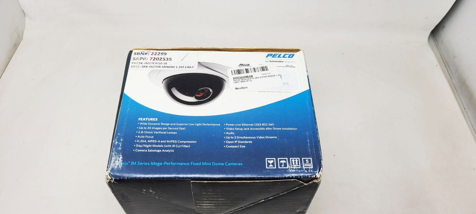Pelco Sarix IM10LW Series IM10LW10-1E 1.2MP Day/Night Fixed Indoor Mini Dome IP