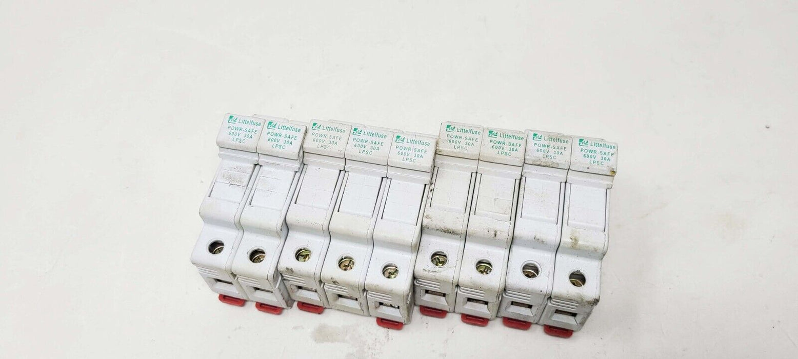 9 PIECES - Littelfuse LPSC Fuse Holder Power-Safe Fuse Holder, 600V, 30A, 3 Pole