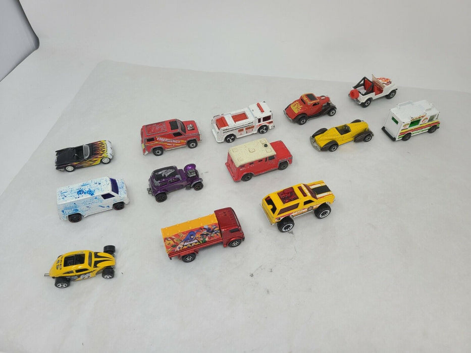 (LOT OF 13) VINTAGE DIECAST CARS, HOT WHEELS, MATCHBOX ETC. REDLINES