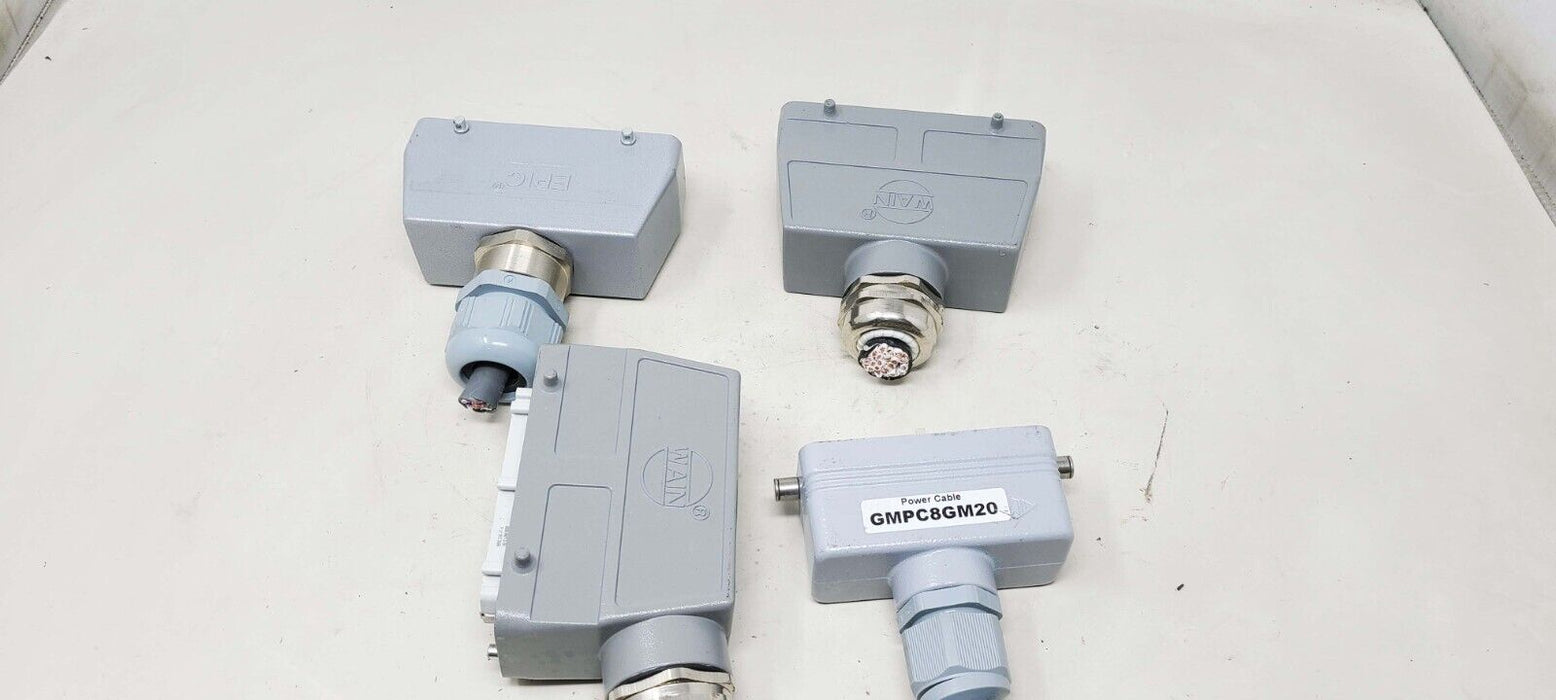 4 Pack EPIC/Harting Connectors with Housings - 38 12 40M 0000, 10196000, 24E-M-s