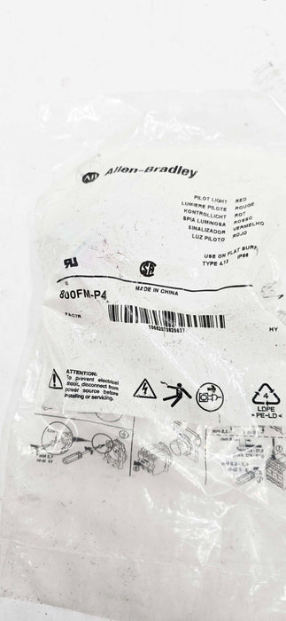 Allen Bradley 800FM-P4 Ser. A Pilot Lights, Red