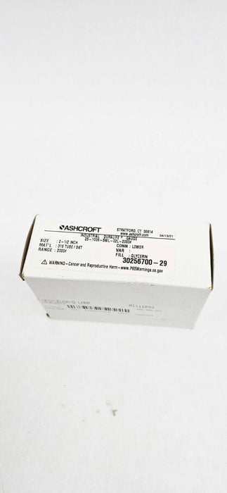 Ashcroft 25-1009-SWL-02L-2000# Industrial Pressure Gauge 2.5" 30256700-29