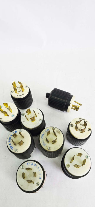 Lot of 9 - Hubbell, Bryant 20 Amp 250v Twist Lok Male Connector Plugs