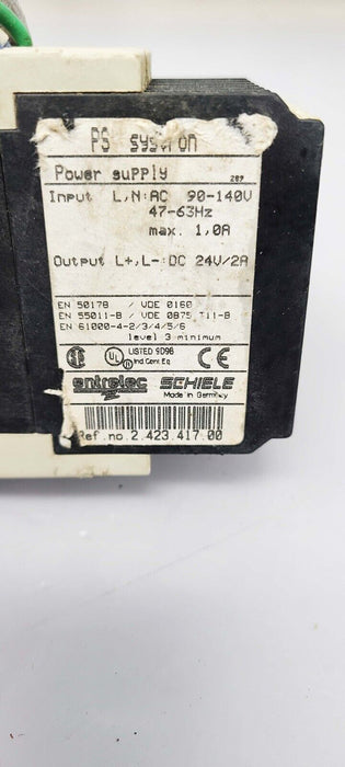 USED ENTRELEC SCHIELE PS SYSTRON POWER SUPPLY 24V/1A