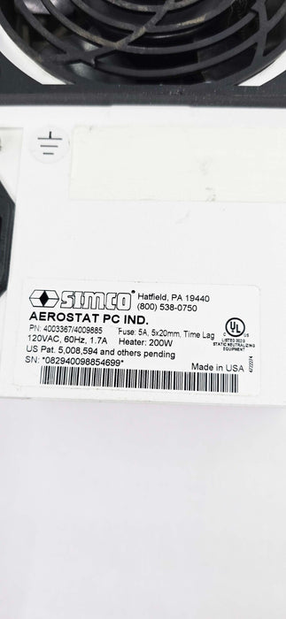 Simco -Ion Aerostat PC 4003367 Ionizing Air Blower 120VAC 60Hz 1.7-5A