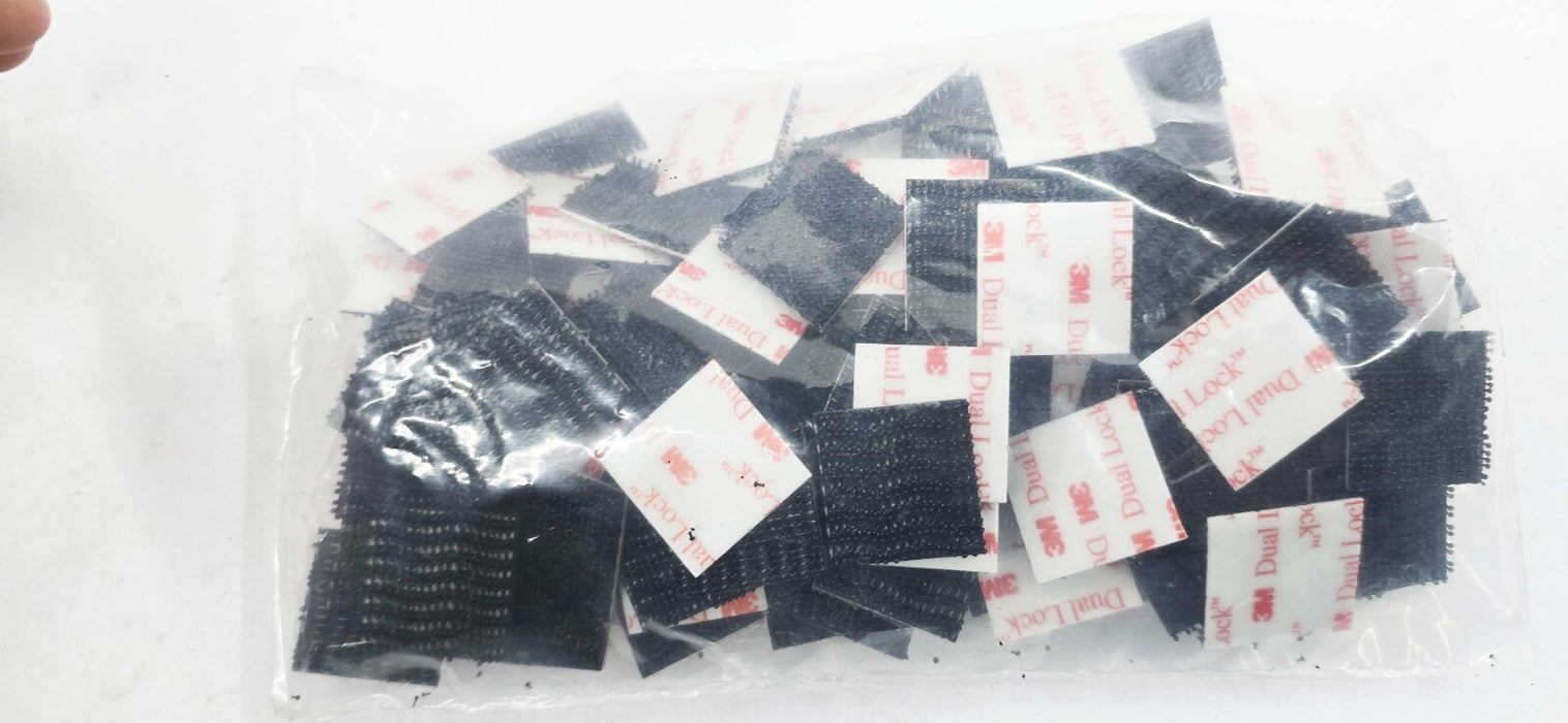 100 PACK - 3M Dual Lock Reclosable Fastener SJ3550 Black 1" x 1" SQ