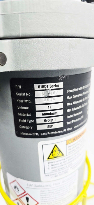 Nordson EFD 615DT 1L Aluminum Fluid Pressure Vessel Tank w/ Pressure Regulator