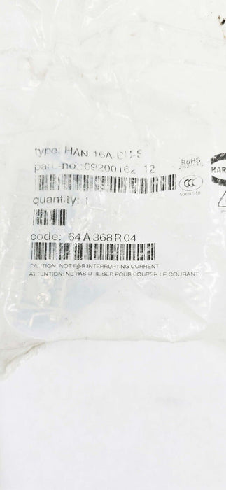 2 PACK - Harting Han 16A-F Connector Insert Han 16A-BU-S 09200162812