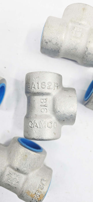5 PACK - Camco 1-1/2" Weld Tee, 6000PSI, Forged 304 Stainless Steel, A182F/B16