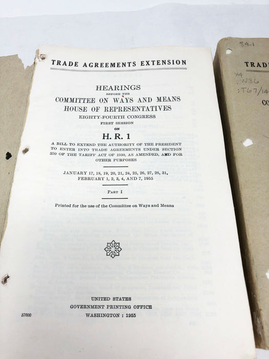 Trade Agreements Extensions 84th Congress 1955; Tariff Act 1930