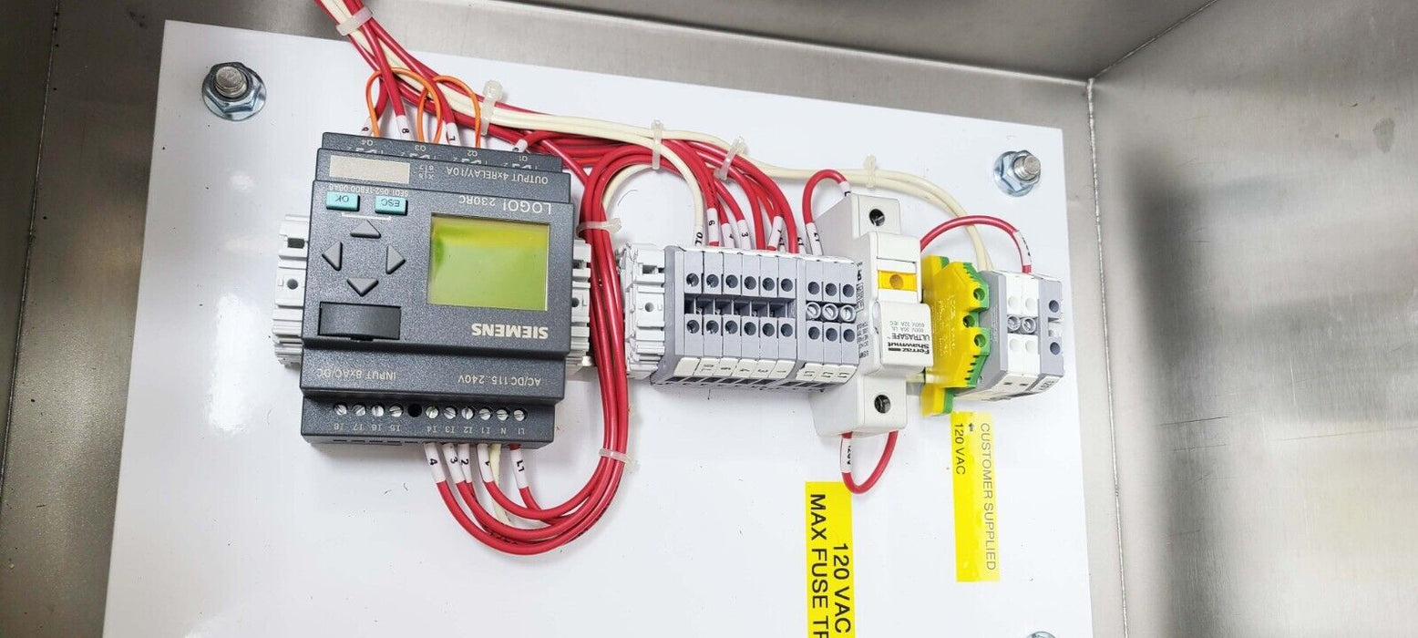 Twin City Fan 3HP NEMA 4X Starter Panel Hoffman A16H1208SS6LP Stainless Enclosur