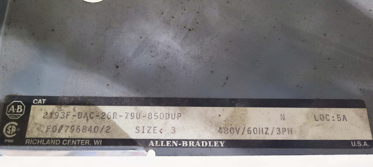 Pallet of 6 - Allen-Bradley Breaker Buckets, Size 1-3, 100-200AMP, 10-40HP