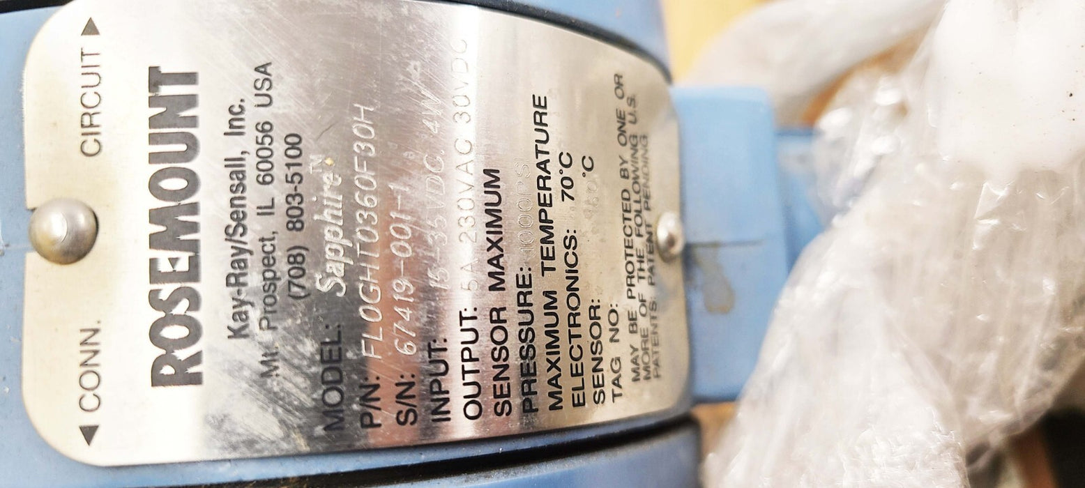 ROSEMOUNT SAPPHIRE FL0GHT0360F30H, 1000 PSI