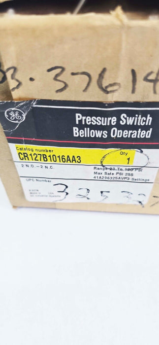 GENERAL ELECTRIC CR127B PRESSURE SWITCH CR127B 1016AA3