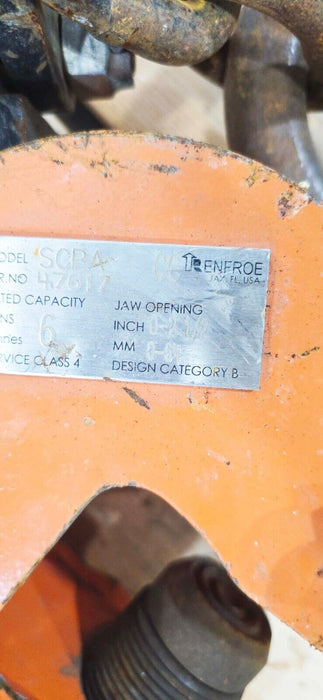 Renfroe SCPA-6 Plate Clamp 6-ton 0 To 2-1/2 in.