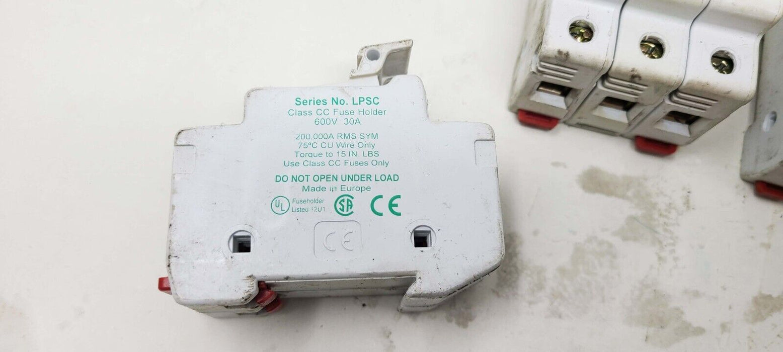 9 PIECES - Littelfuse LPSC Fuse Holder Power-Safe Fuse Holder, 600V, 30A, 3 Pole