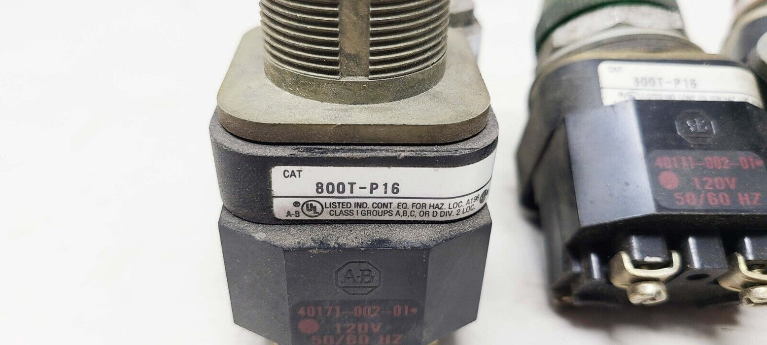 Lot Of (6) ALLEN BRADLEY 800T-P16 120V PILOT LIGHT Green/Red
