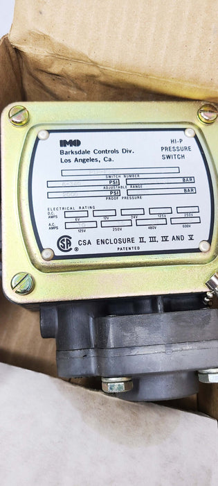 Barksdale P1H-F340 HI- Pressure Switch 6-340 PSI