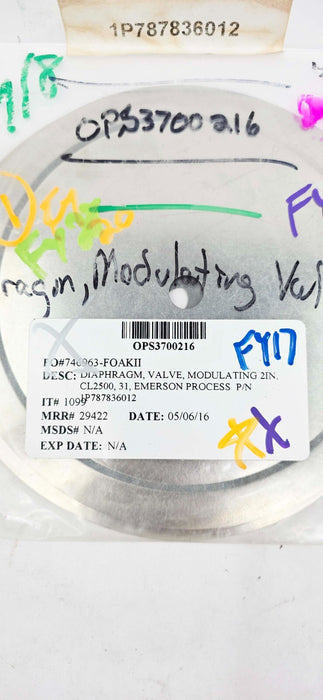 Fisher 1P787836012 Diaphragm Valve Modulating CL2500 2"
