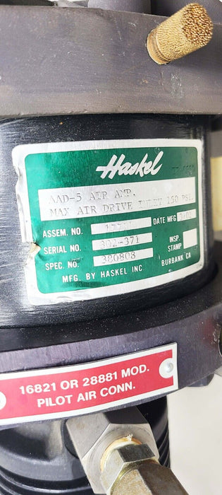 Haskel AAD5 AAD-5 Air Pressure Amplifier Booster 150psi