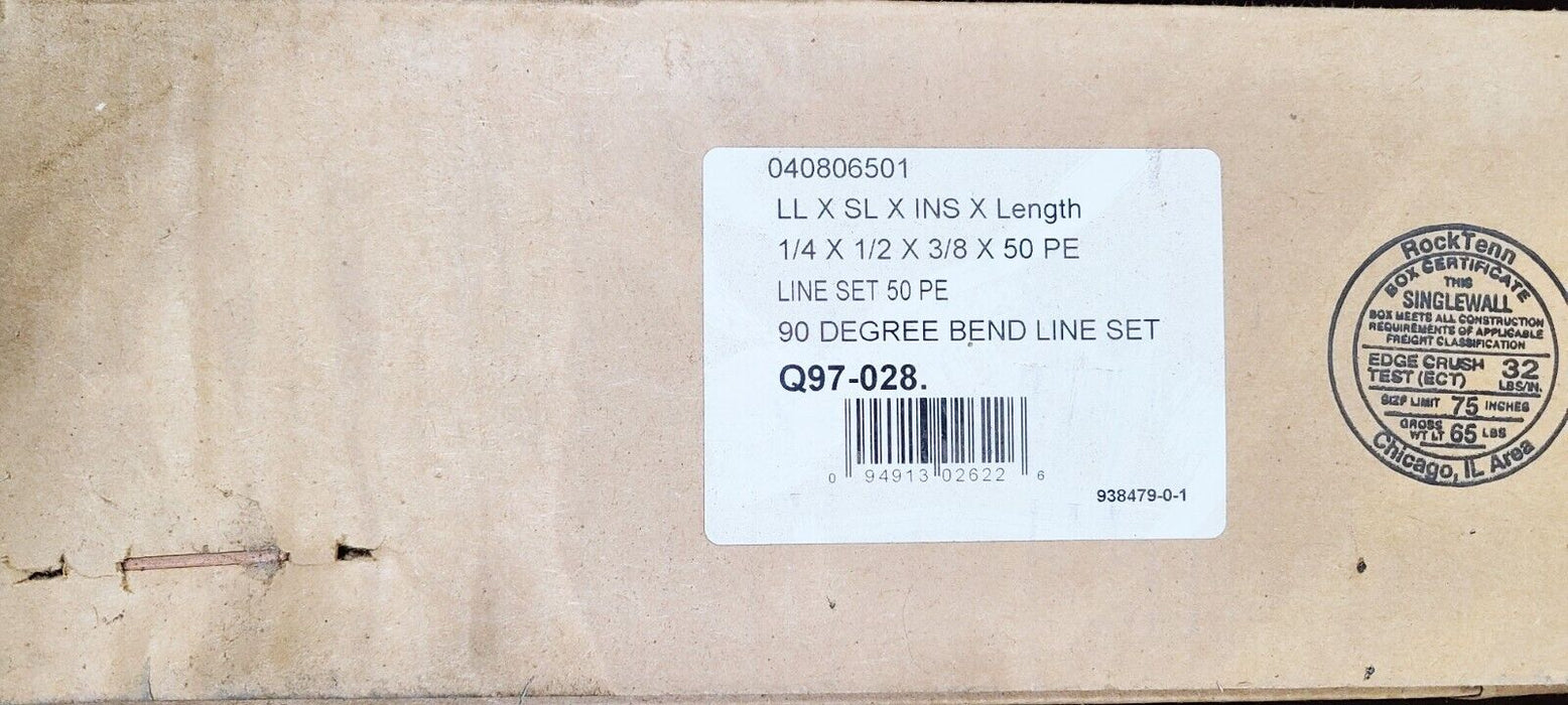 040806501 Q97-028 1/4" x 1/2" x 3/8" x 50' Line Set 90 Degree Bend