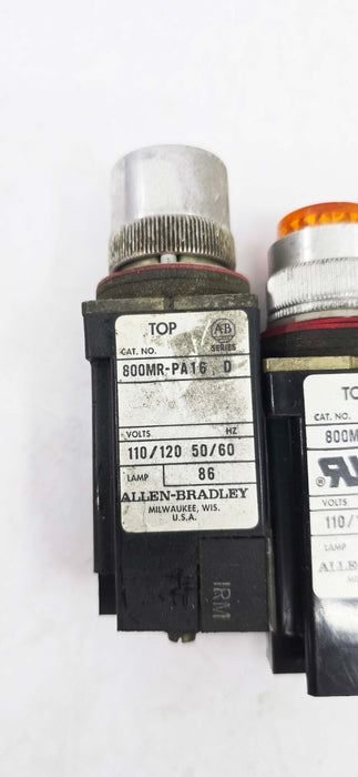 4 PACK - ALLEN-BRADLEY 800MR-P16 & PA16 SER D ILLUMINATED PILOT LIGHT