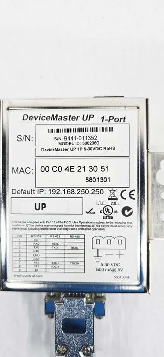 COMTROL 5002360 DEVICEMASTER ETHERNET CONVERTER 1 PORT 5-30VDC
