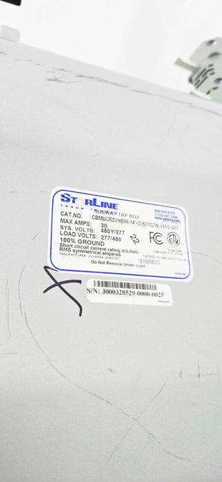 StarLine Overhead Power Distribution Busway Tap Box 30A w/ 14' 5/C 8 AWG Wire