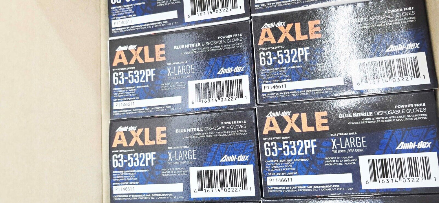 1000 Gloves PIP 63-532PF/XL Gloves, Nitrile, 4 mil, Textured Grip, Blue, X-Large