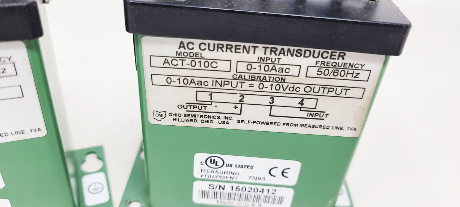 2 PACK - Flex-Core AC Current Transducer ACT-010C 0-10AAC Input = 0-10VDC Output