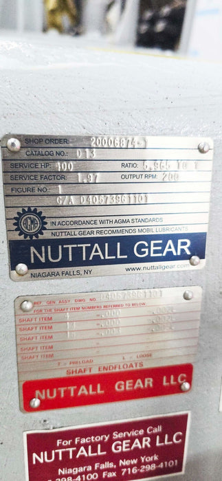 Nuttall Gear Reduction Box - Model D13 - Ratio 5.965 to 1 - 400 HP