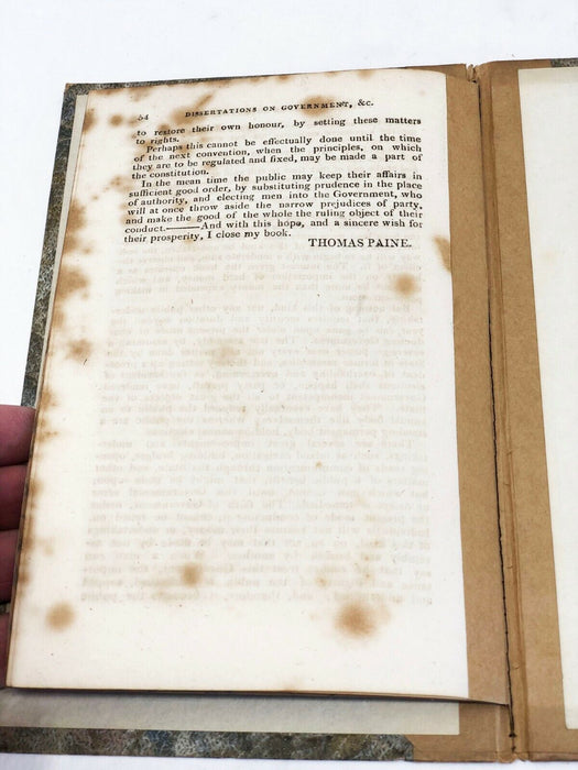 Dissertations on Government, Affairs of the Bank, and Paper Money Thomas Paine