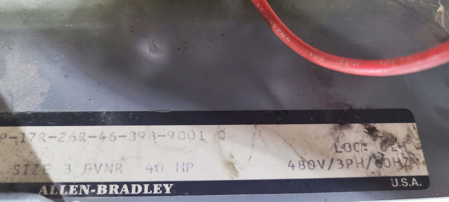 Allen Bradley 2112B Size 3 Starter Bucket 509-DOD, 40116-495-01 Breaker, 40 HP