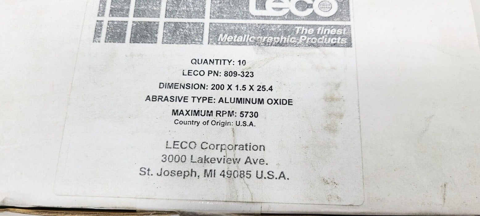 10 PACK - Leco 809-323 ABRASIVE ALUMINUM OXIDE CUT-OFF WHEEL 200 X 1.5 X 25.4