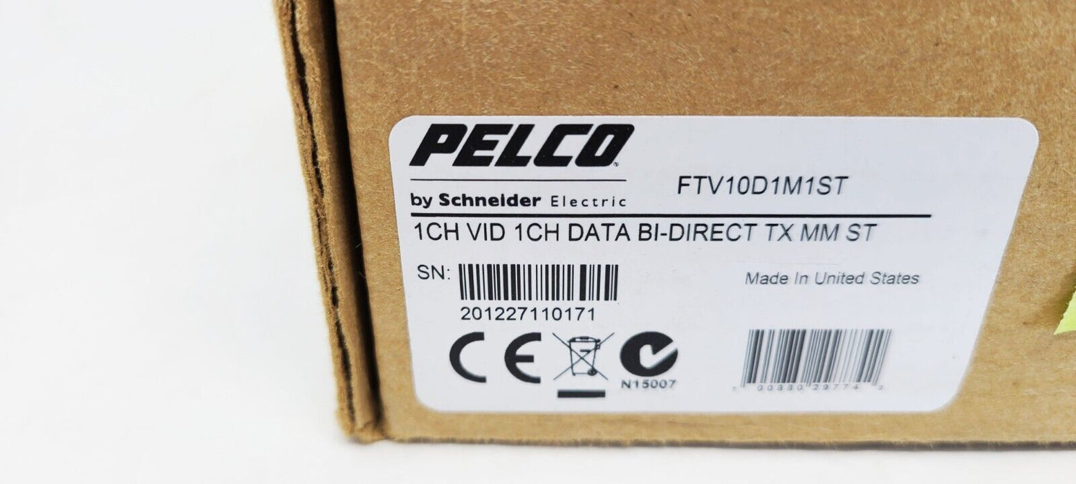 Pelco FTV10D1M1ST 1Channel Video Bi-Direct RX ST Connector, Multi-Mode Reciever