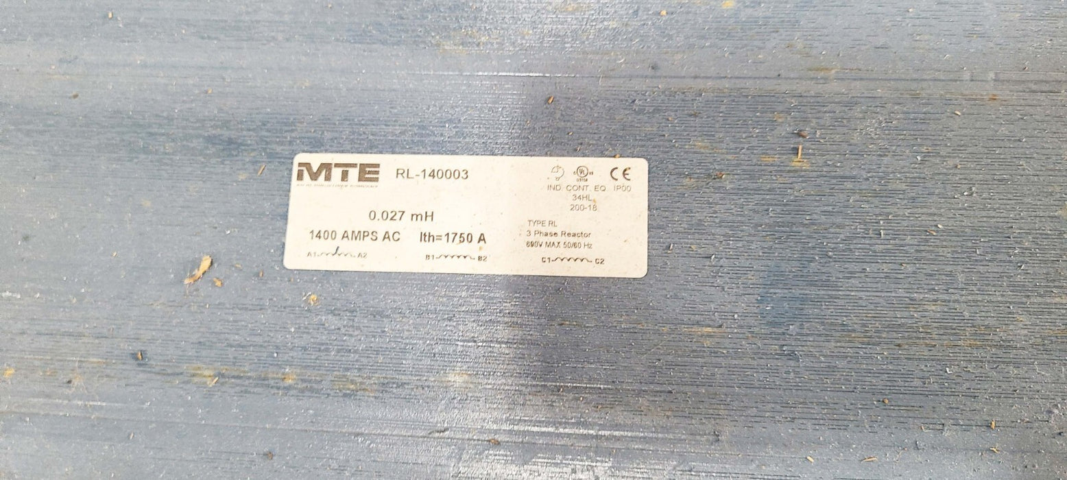 MTE RL SERIES Reactor, 1400A, 0.027mH, 3Ph, Open RL-140003