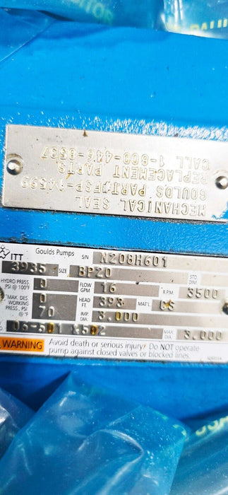 Goulds, Pump, Model 3935 BP20 3"