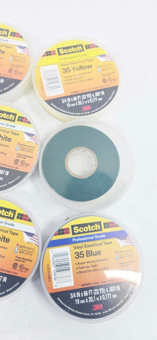 8 Rolls - 3M Scotch Vinyl Color Coding Electrical Tape 35 3/4" x 66 FT x .007"