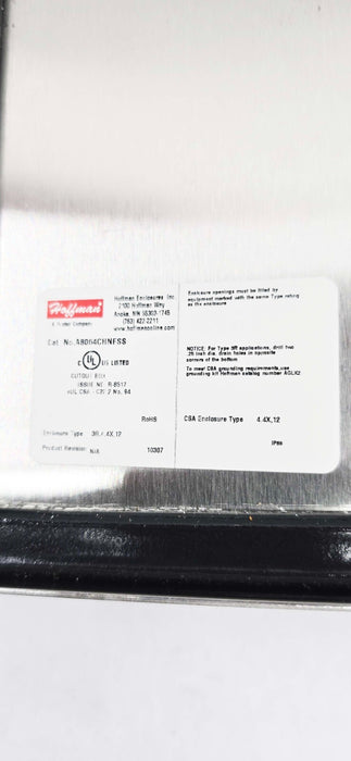 nVent Hoffman A8064CHNFSS Junction Box 8 X 6 X 4 in Stainless Steel
