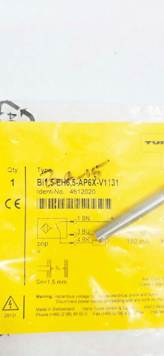 Turck BI1.5-EH6.5-AP6X-V1131 Inductive Sensor Ident. no.: 4612020